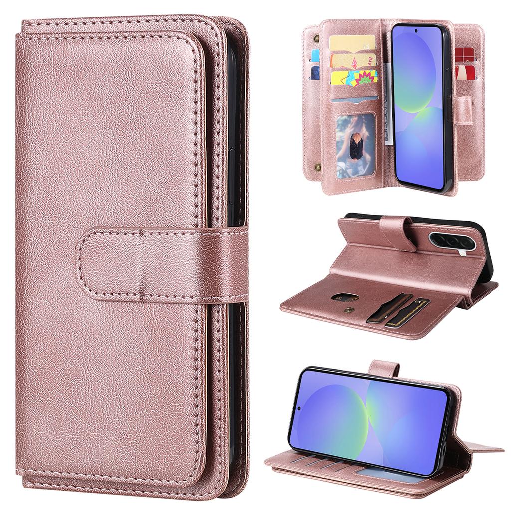 For Samsung Galaxy A37 5G Leather Case with 10 Card Holder Phone Cover Stand