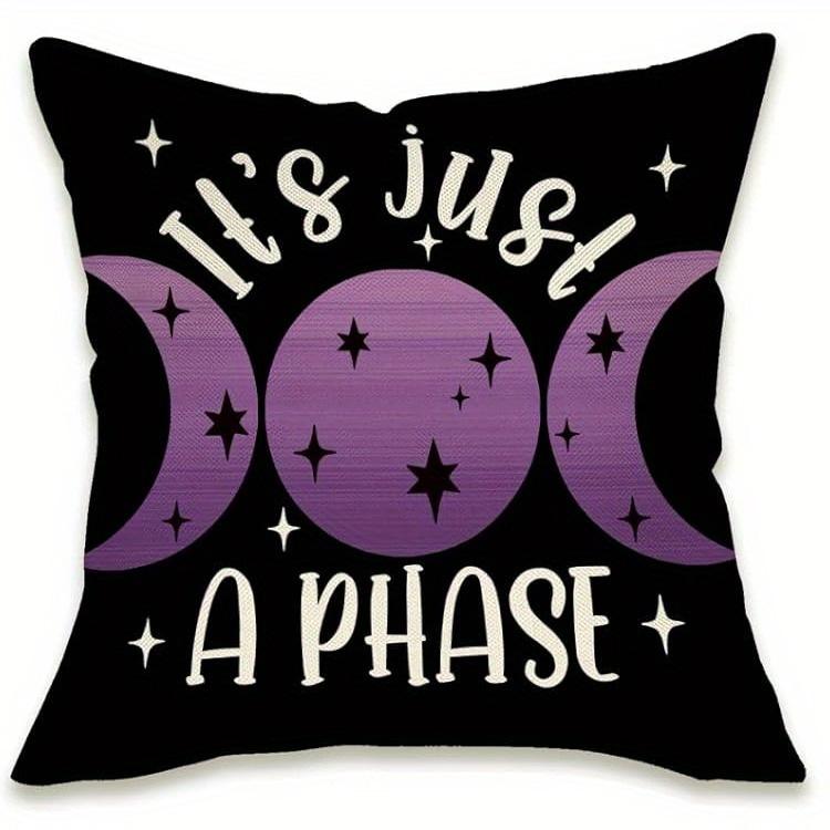 Halloween Moon Phase and Mystical Creature Pillowcases: It's just A PHASE, Snake, Moth & Starburst Designs Sofa cushion cover