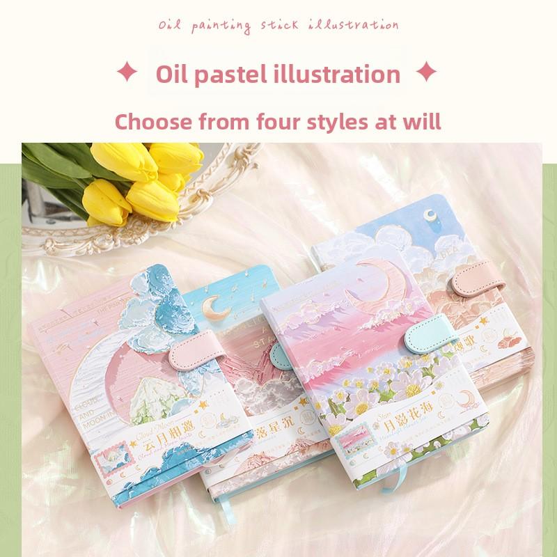 Oil Painting Illustration Handbook PU Magnetic Buckle Book Multi-functional Color Page Notebook Student Girl Stationery