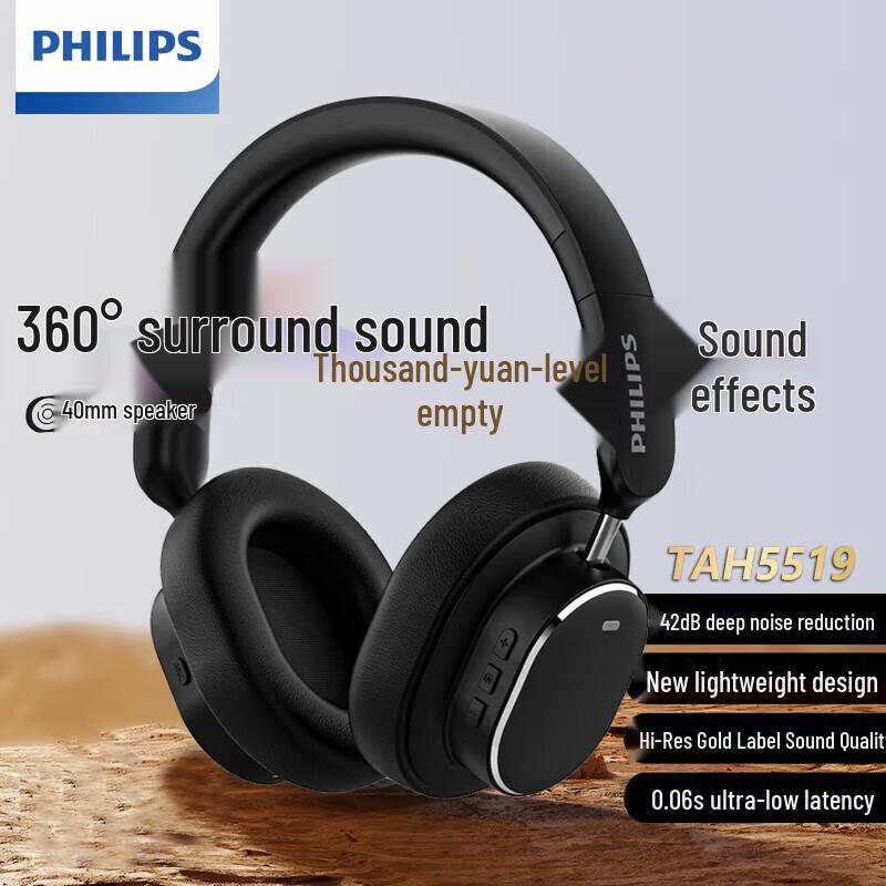 

Philips TAH5519 Wireless Active Noise Cancelling Over-Ear Headphones