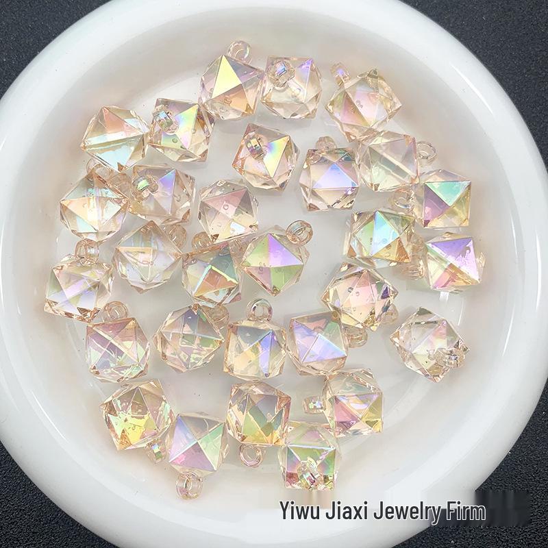 

Прозрачные радужные граненые бусины в форме водяного куба 16 мм с УФ-покрытием для изготовления украшений своими руками и аксессуаров для подвешивания в автомобиль 16mm