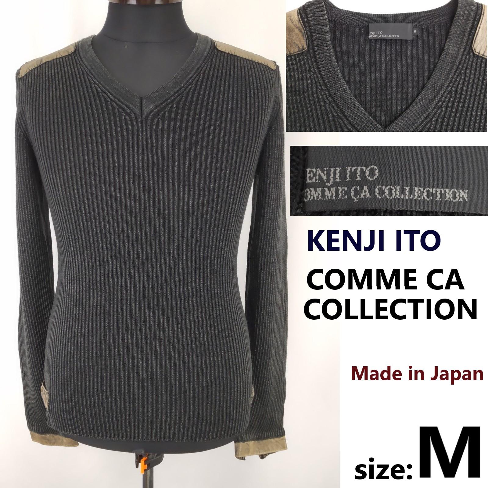 

KENJI ITO COMME CA Collection Wool/Sheep Leather Sweater [Men M/Black](USED)