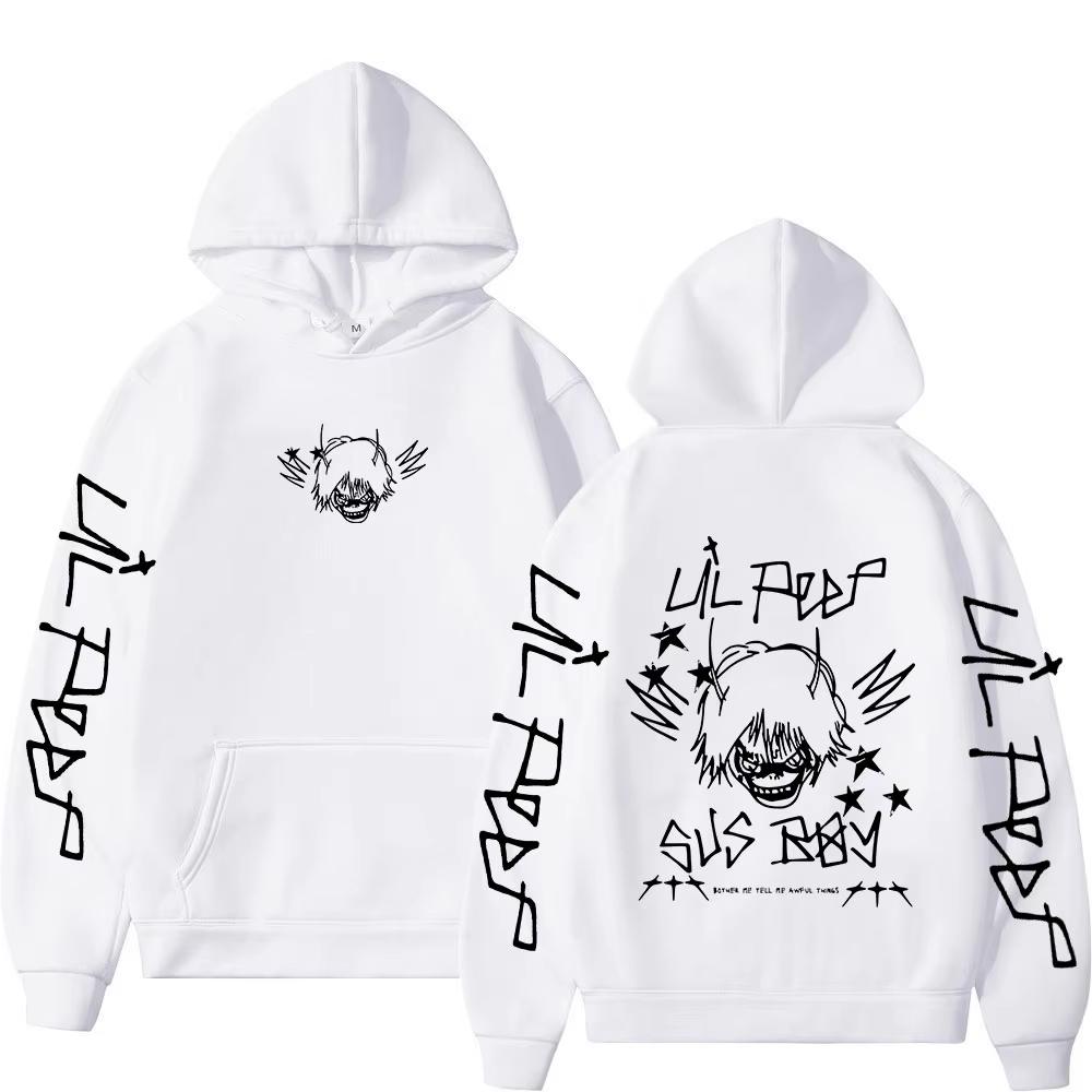 Rapper Lil Peep SUS BOY Hoodies Men Women Clothing Vintage Hip Hop Oversized Sweatshirt Casual Soft Cotton Sweatshirt Loose Cozy and Versatile