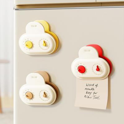 Magnetic Bag Sealing Clip with Timer Reusable Food Bag Clamp for Chips Snacks Freshness Keeper Cute Refrigerator Magnet Kitchen Fridge Organizer