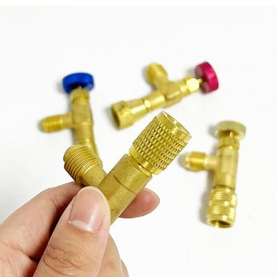 Vloeistofveiligheidsventiel R410A R22 Airconditioningkoelmiddel 1/4 "Veiligheidsadapter Airconditioningreparatie en fluoride