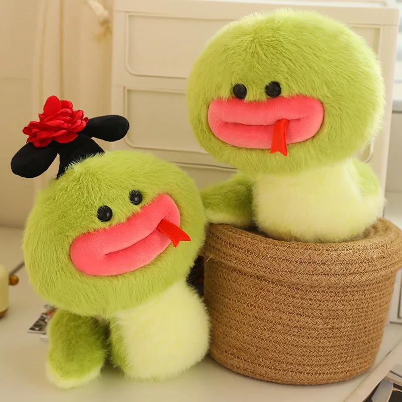 20/25CM Cartoon Snake Plush Doll Chinese Mythical Story Green Snake and White Snake Plush Doll Warm Companion Doll Funny Gifts