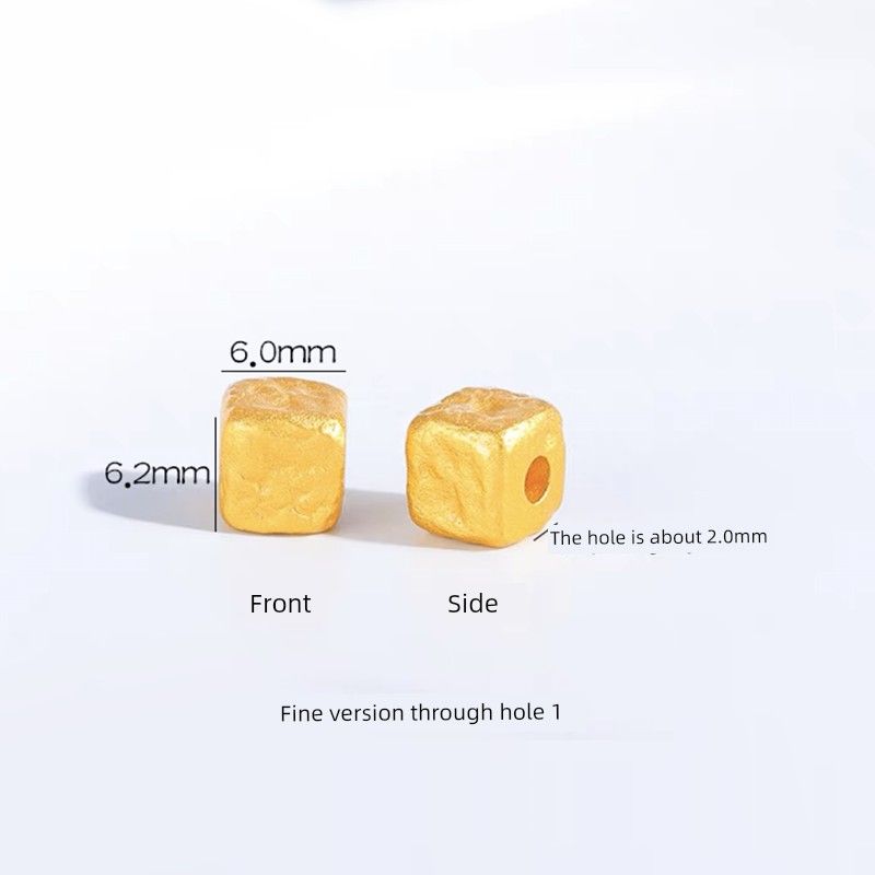 

Аллювиальное золото 999 пробы, аллювиальное золото в древнем стиле, браслет из маленьких золотых кубиков с молотковым узором, мужской и женский, плетеный вручную, ремешок для переноски из ломаного золота Separate 3 small box accessories