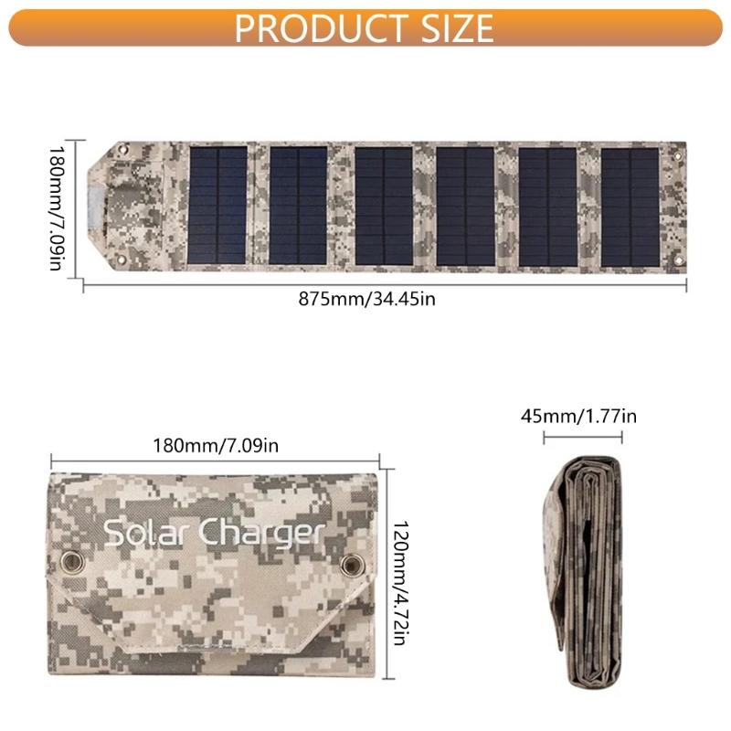 Foldable Camouflage Solar Chargers Panel 10W/12W/14W Output Portable PowerBank for Outdoor Devices Energy Supply