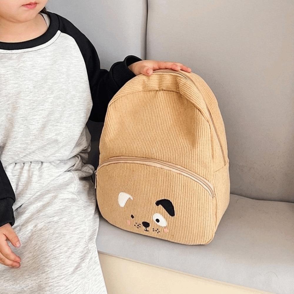 Corduroy Children Backpack Cartoon Animal Shoulder Bag Sweet Bear Backpack Outdoor