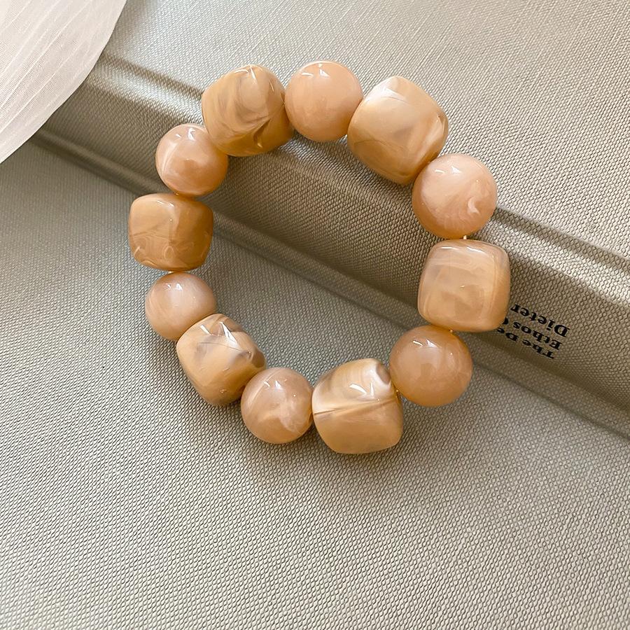 Acrylic Irregular Square Round Beaded Bracelet for Women Simple Korean Hand Accessories