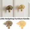 Retro Little Hedgehog Brass Handle Furniture Hardware Single Hole Cabinet Door Knobs Vintage Gold Wardrobe Drawer Pulls Kitchen
