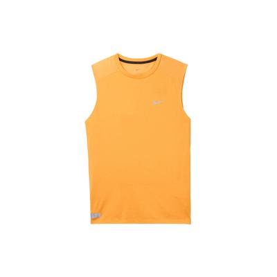 Solid Color Logo Round Neck Running Training Sleeveless Tank Top Men Tops Orange DX0852-836