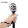 Silver Resin Skull Head Walking Cane Fashion Decorative Steel Stick Gentleman Elegant Cosplay Cane Knob Crosier 93cm