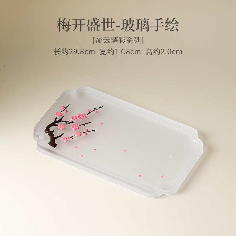 Azurblaue Farbe Handbemaltes Teebrett Nachmittagstee Dessertteller Kaffeeablage Teekannenuntersetzer Serviergeschirr Handwerk