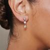 Personalized Geometric Water Drop-Shaped Inlaid Zircon Stud Earrings, Niche Light Luxury Fashion Copper-Plated 18K Gold Earrings.