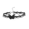 3 Pcs Lace Choker Necklace Butterfly Neck Chain Sweet Cool Collar Necklace