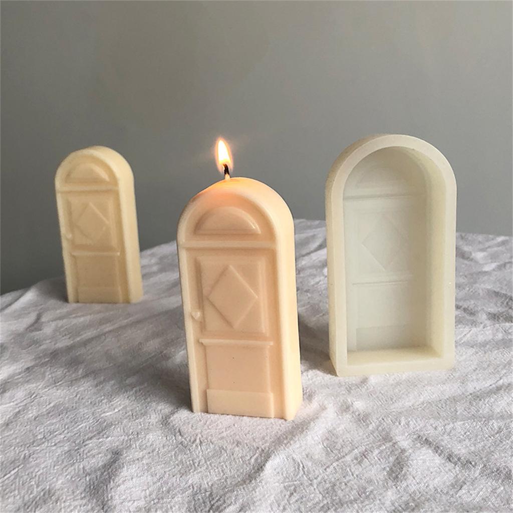Happiness Door Candle Mold Clay Plaster Resin Decorations DIY Epoxy Resin Aromatherapy Candle Soap Silicone Mould
