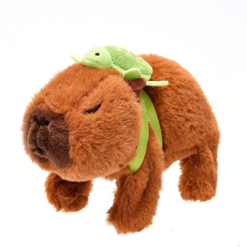 

Cross-border Simulation of Electric Plush Capibala Dolls Can Walk and Cry Electronic Pet Capybara Children s Toys Send (turtle bag) кофейный