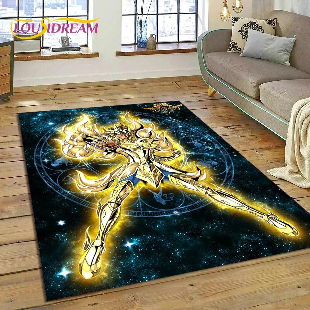 Cartoon Saint Seiya 3D Retro Anime Carpet Rug for Bedroom Living Room Home Sofa Decoration,Children Game Large Decor Floor Mat