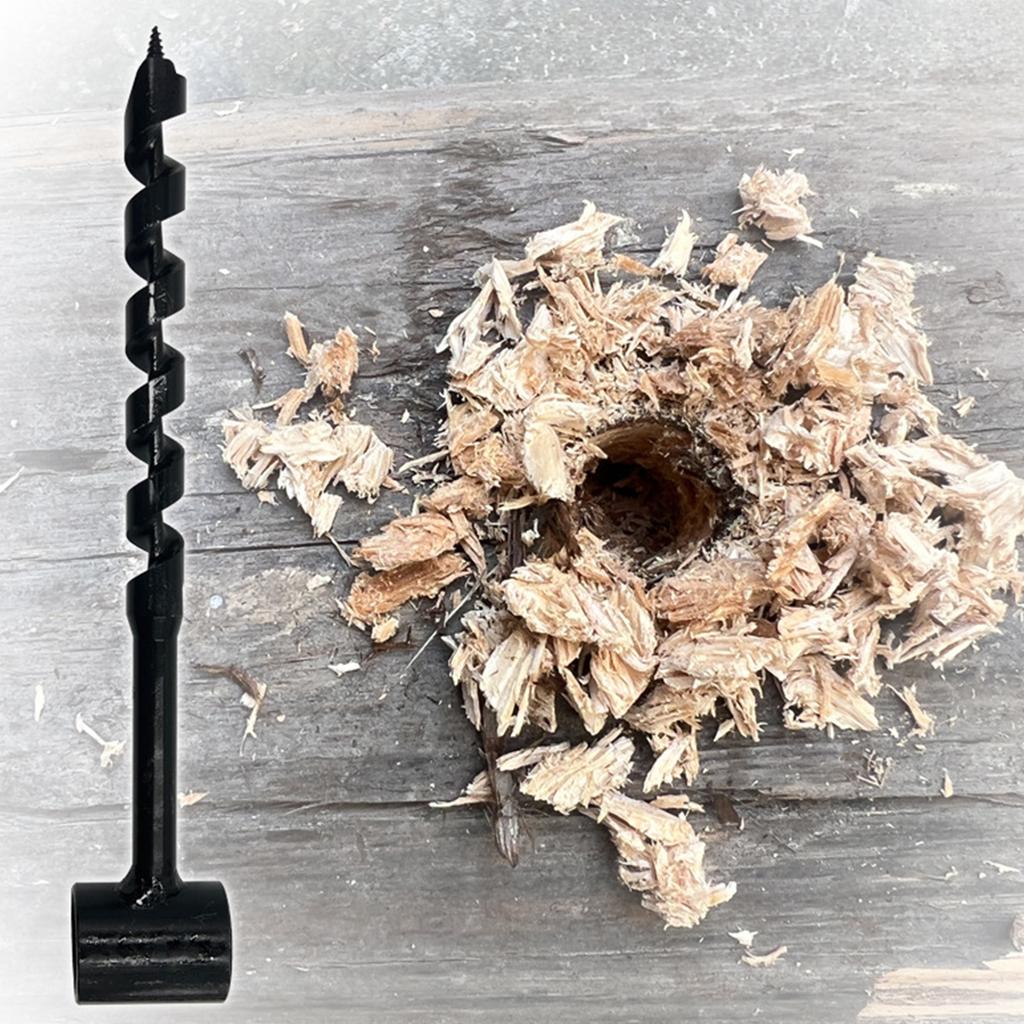 Hand Wood Punch Manual Auger Drill Bush-Craft Carbon Steel Portable Survival Bit