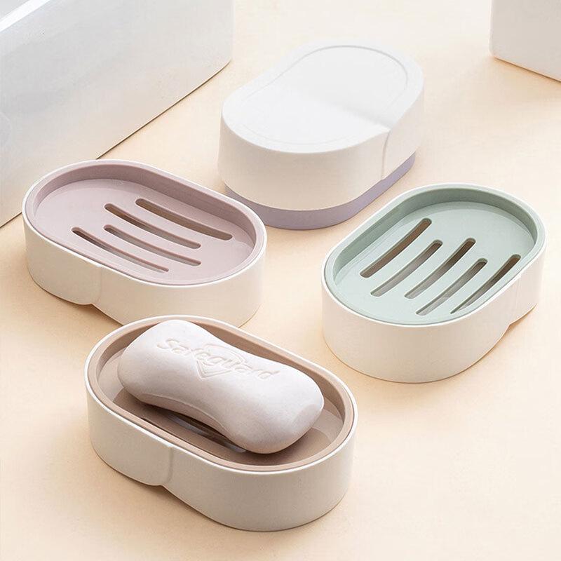 Plastic Drainable Soap Dish Set