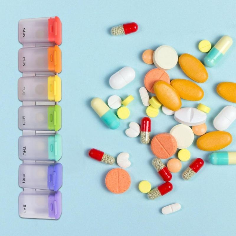 Transparent Refrigerator Mounted Pills Case With Silicone Lid Travel Friendly Medicine Container Tablets Organiser