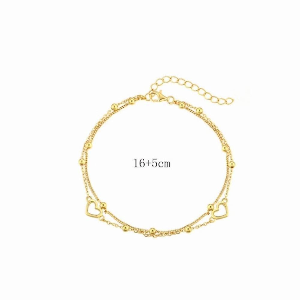 Love Heart Bracelets for Women Double Layer Matching Chain Bracelet Jewelry Gift
