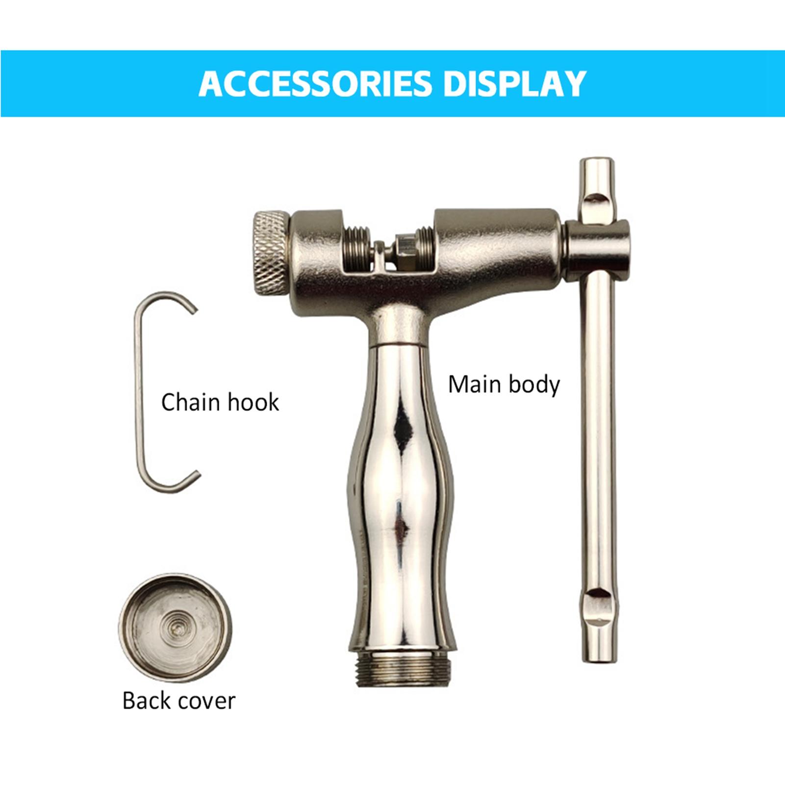 

Bike Chain Breaker High Carbon Steel Comfortable Handle Mountain Bike Chain Installation Removal Repair Tool серебряный