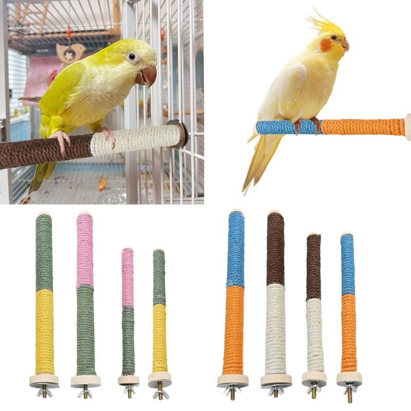 Juego de 4 Perchas Rascadores de Afilado para Loros Soporte para Pájaros Juguete para Jaula Palo Estante Juguete Percha de Afilado Suministros