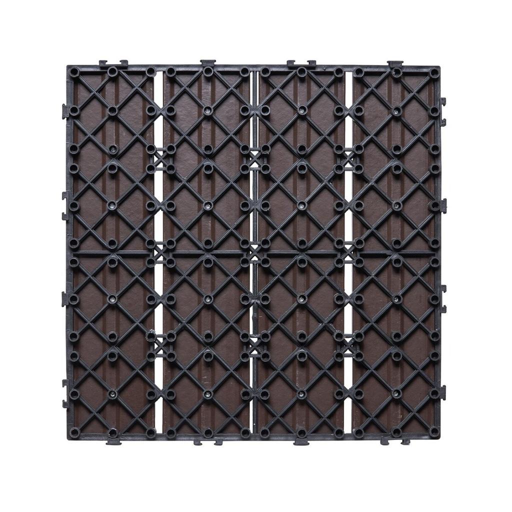 Interlocking Deck Tiles Plastic Wood 10 Pack 12"x12" Waterproof for Porch