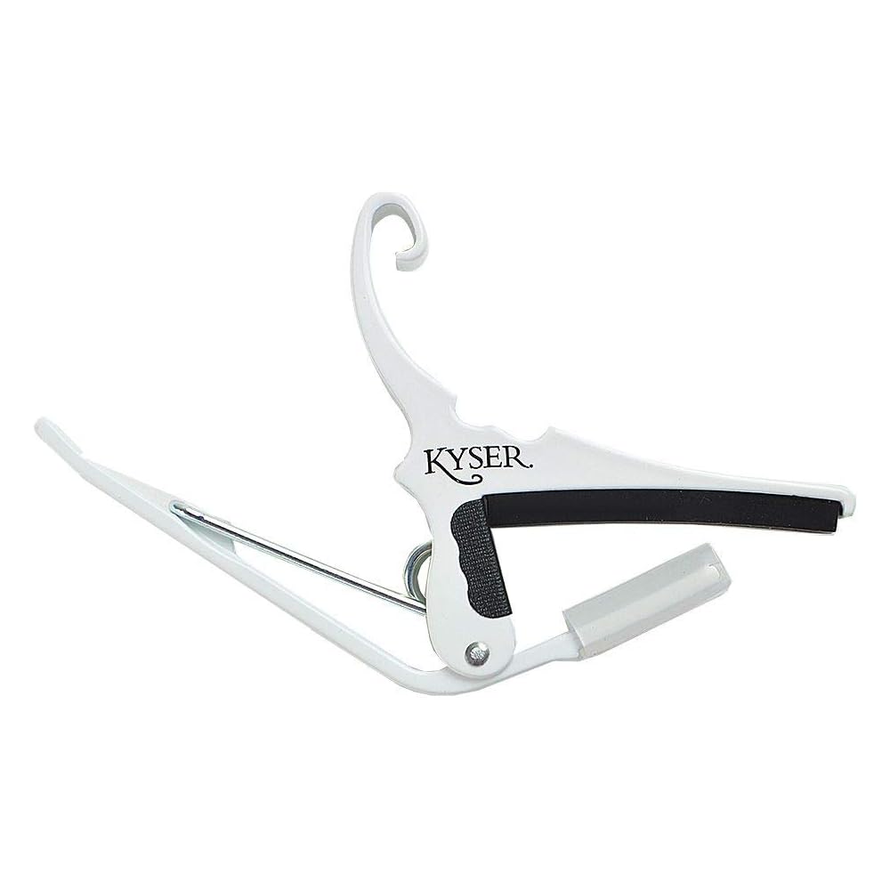 Kyser Acoustic Guitar Capo KG6 White Adjustable Tuner Lightweight Design