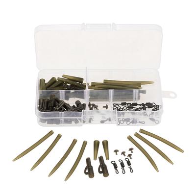 100 stücke Terminal Karpfen Angeln Tackle Sicherheit Blei Clips mit Pins Schwanz Gummi Rohre Anti Verwicklung