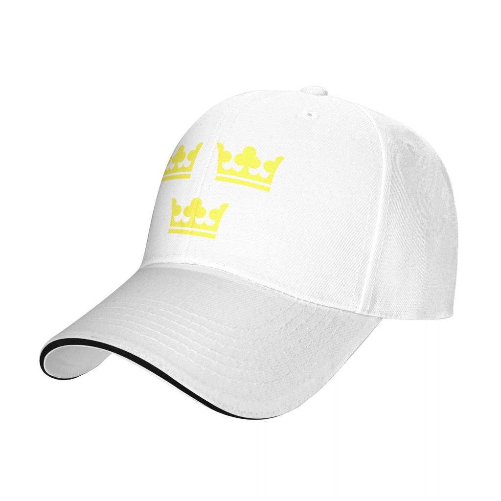 Tre kronor, Sveriges vapen, gult tryck (Sveriges Tre Kronor)Keps Baseball Keps golf Man hatt Dam