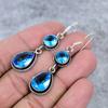 Tanzanite Quartz Gemstone Handmade 925 Sterling Silver Earring 2.56" M-344
