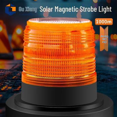 Luce di segnalazione LED lampeggiante magnetica a energia solare