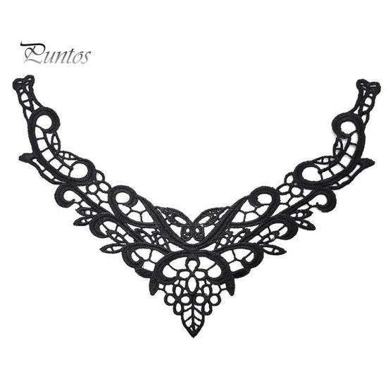 

Вышитый кружевной воротник с V-образным вырезом, аппликация в виде бабочки, женский вышитый кружевной вырез для платья, костюмов, сделай сам, шитье чёрный