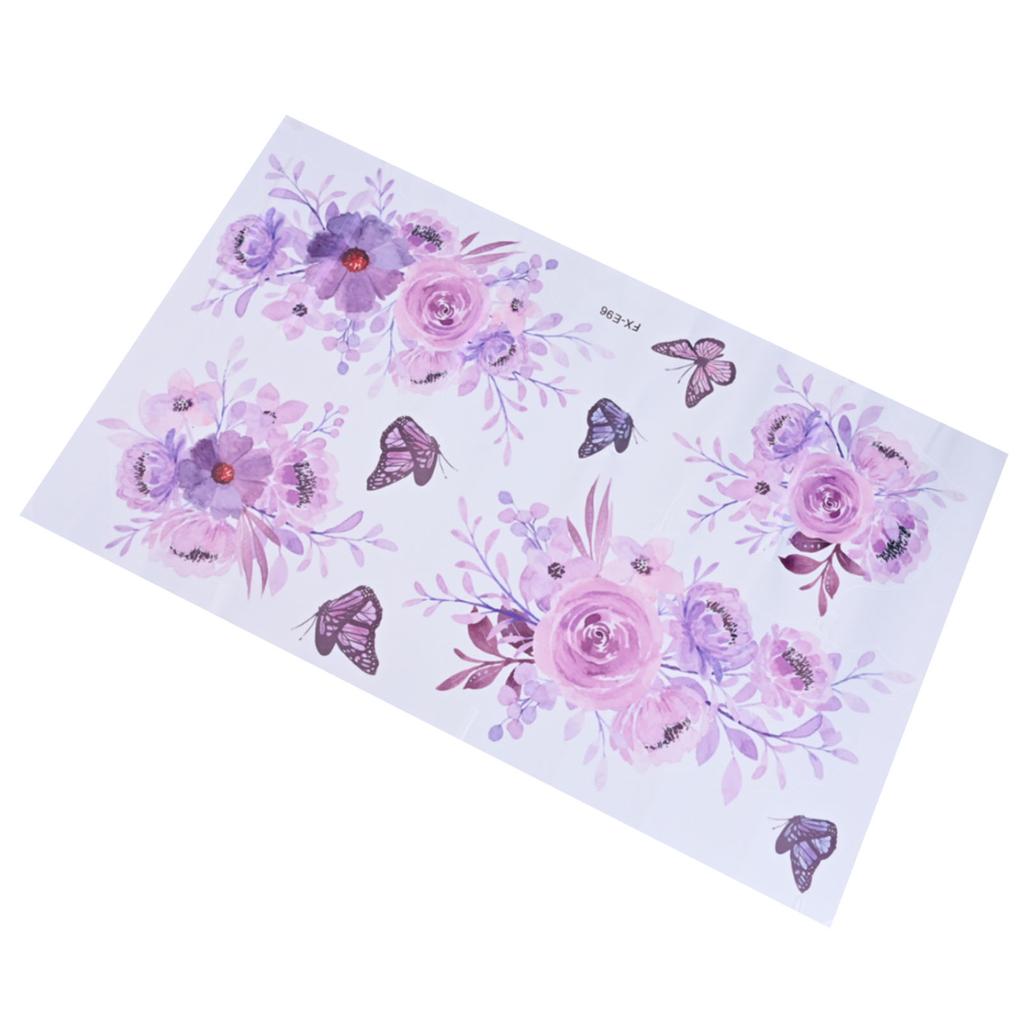 Art Decals Wall Stickers Kitchen Living Room Shop Bedroom 1 Set Of Butterfly Decor Decoration Flower PVC Purple