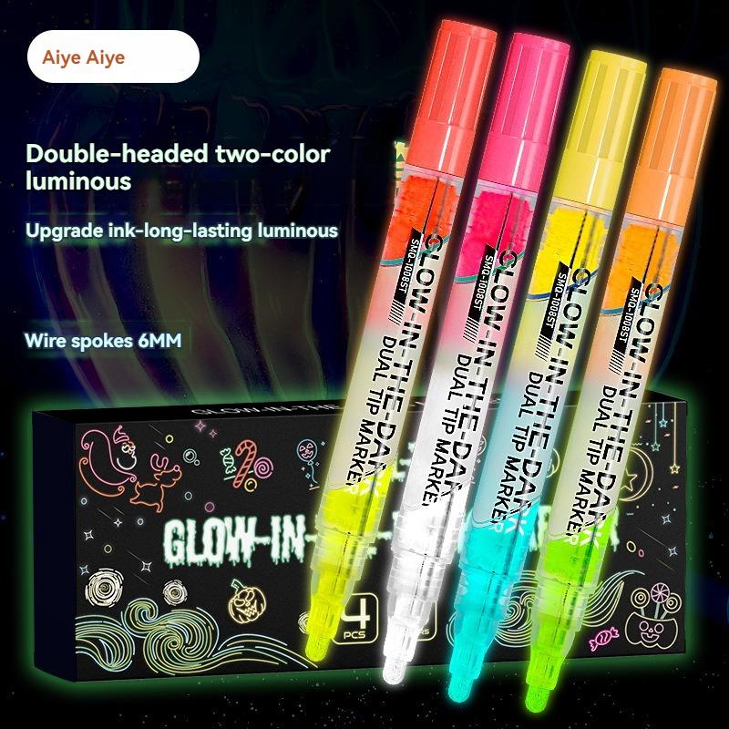 8 Colors/set Neon UV Fluorescent Acrylic Paint Pens, Paint Markers, Glow in The Dark Bright DIY Luminous Marker Pen Art Supplies
