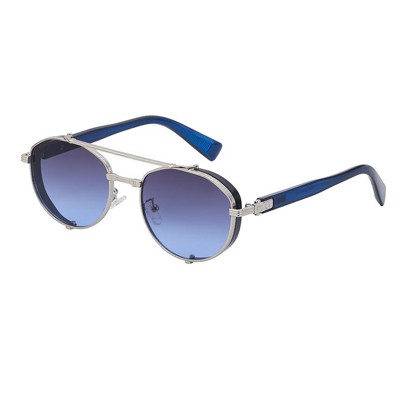 JYL TS Men s Steampunk - Retro Metal Double-Bridge Unisex Shades WF-2A553 c-3205 темно-бирюзовый