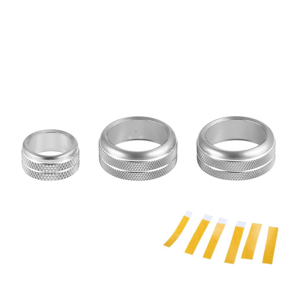 Hihaha 3pcs AC Air Conditioner Radio Volume Control Switch Knob Cover Ring Interior Trim