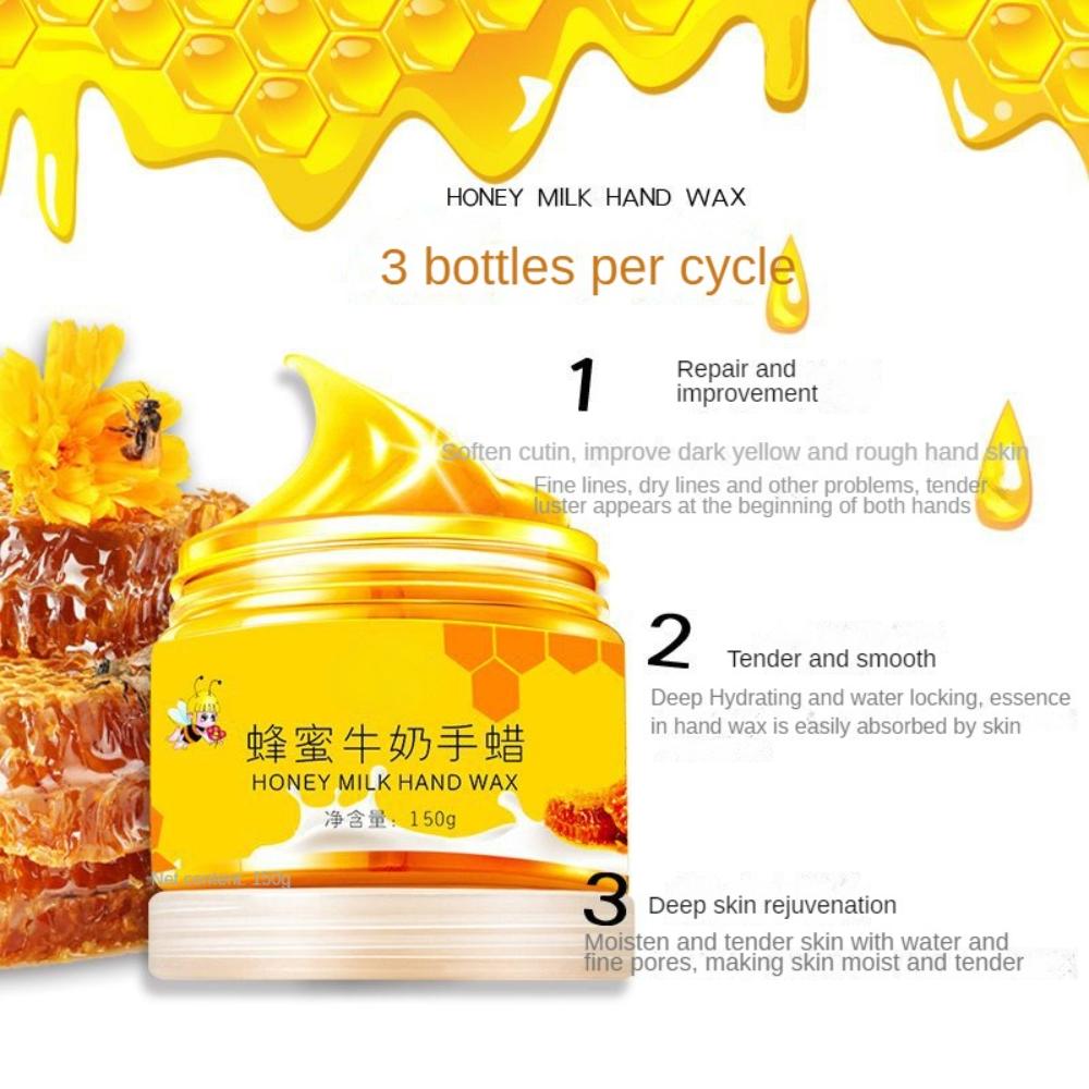 Honey Milk Hand Mask Moisturizing and Smoothing Hands Exfoliation Hand and Foot Care Peel-off Hand Wax