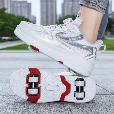 Speed Roller Skate Shoes for Kids Boys Girls Children's Balance Training Shoe Sneakers with Detachable Wheels Shoe Roller Skates