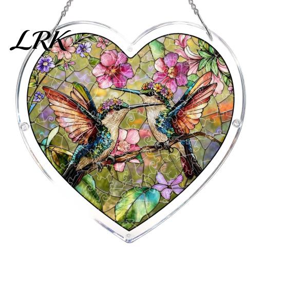 Healing Light Shadow Decor Suncatcher Puzzle Pendant, Durable Acrylic Window Hanging, with 3D Wavy Book Style Hanging Pattern, Stained Glass