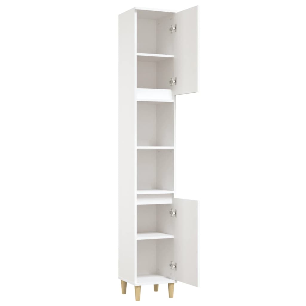 Bathroom Cabinet White 30x30x190 cm Particleboard