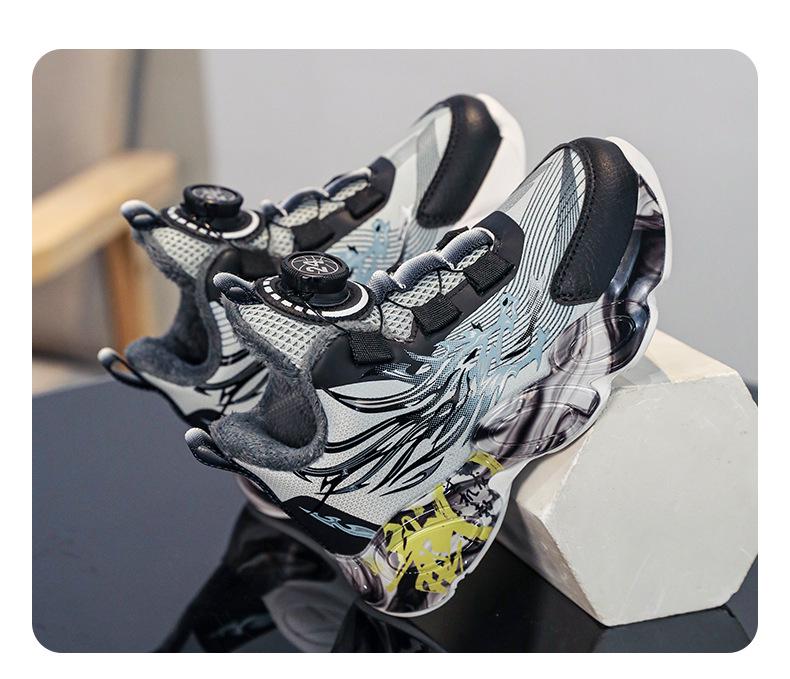 Nuove Scarpe Sportive Invernali per Ragazzi 2025 con Bottone Rotante e Doppio Velluto di Cotone