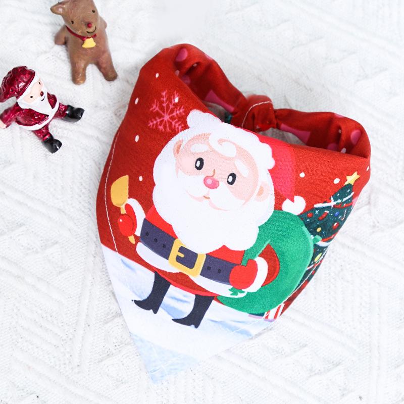 

Small, medium, and large-sized dog and cat triangular bandanas, Santa Claus and reindeer pet accessories, decorative scarves for cats and dogs S(Long42cm)