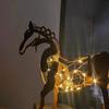 Horse Sculpture Hollow Design Metal Horse Statue Three-dimensional Horse Art Ornament for Rustic Home Decoration