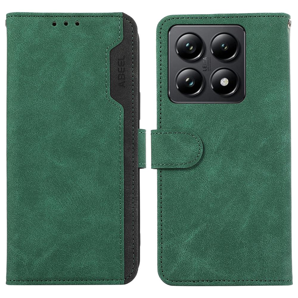 ABEEL Pro Xiaomi 14T Pouzdro Barvené Kožené Vyklápěcí Kryt na Telefon s RFID Blokováním