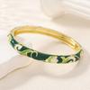 Traditional Lotus Flower Bangle Open Cheongsam Bracelet Hawaiian Chinese Cloisonne Bracelet  Daily