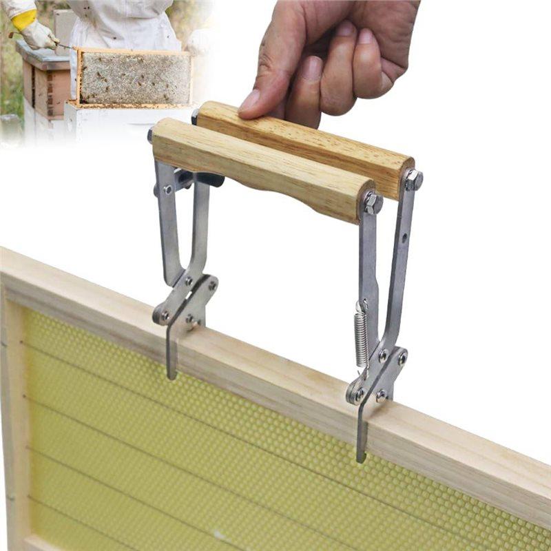 ABKP-Beekeeper Tools- Wooden Handle Hive Lift Bee Capture Gripper Grip, Frame Grip Holder For Beekeeping